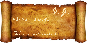 Vécsi Jozefa névjegykártya